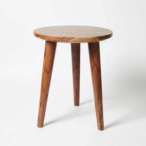 Table d'appoint ronde en bois massif moderne avec pieds amovibles, écologique et durable, pour chambre, appartement, salon, décoration, table d'appoint à 3 pieds - Product Image 3