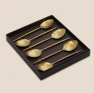 Flatware <b>Sets</b> Brass Spoon <b>Dinner</b> Party Catering Serving Spoons 24 Pieces Mirror Polished With <b>Black</b> Box - Product Image 2