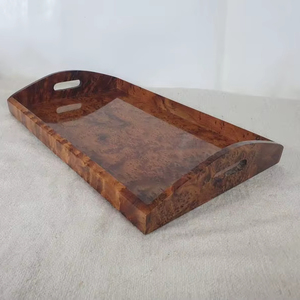Large Handmade Wooden Tray Made From Burl Thuya Wood Decorative Serving Tray With Handles <b>Rustic</b> Tray For <b>Coffee</b> <b>Table</b> Gift - Product Image 1