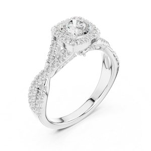 แหวนทองคำขาว 14K ประดับเพชรทรงกลมเพาะเลี้ยงในห้องปฏิบัติการสำหรับผู้หญิง สวมใส่ได้ในที่ทำงาน |   เพชรที่เพิ่งเพาะเลี้ยง - Product Image 6