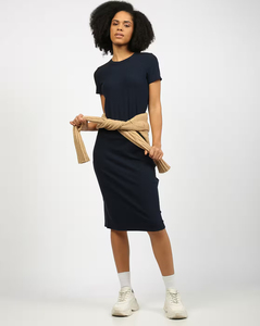 เดรสทรงเข้ารูปแขนสั้นผ้าริบยอดนิยม ผู้จำหน่ายเดรสไหมพรมทรงสลิมฟิต รับสกรีนโลโก้ตามสั่ง - Product Image 6