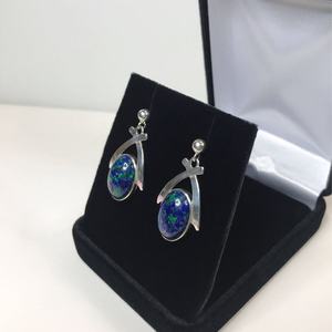 Boucles d'oreilles pendantes en argent sterling avec pierres d'azurite, chrysocolle, lapis-lazuli et malachite, bijoux tendance, cadeau élégant pour femme - Product Image 5