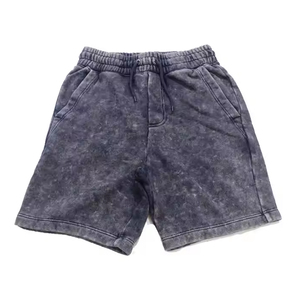 Shorts en molleton de coton délavé pour homme – Style streetwear minimaliste, respirant, coupe décontractée, idéal pour l'été, extensible - Product Image 1