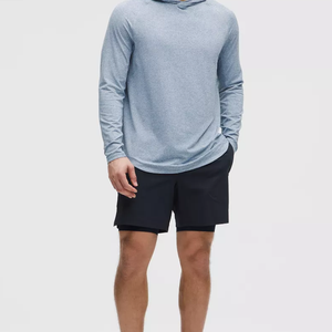 Shorts de compression décontractés pour hommes, séchage rapide, respirants, avec logo frontal, en polyester/coton, taille élastique, poche zippée, tricotés - Product Image 3