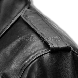 Chaqueta de Carreras Personalizada de Alta Calidad para Mujer, Chaqueta de Cuero Genuino Impermeable Tipo Bomber en Venta - Product Image 4