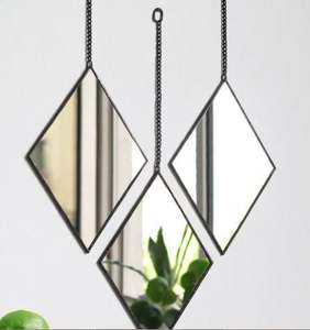 Nordic Rose Gold Hexagon Wall Mirror Set Hanging Metal <b>Frame</b> Geometric Decorative Mirror for Home Living Room Bedroom Decor - Product Image 6