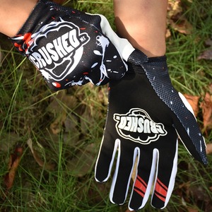 Gants de course intégraux noirs, blancs et rouges à impression par sublimation, unisexe, respirants, antidérapants, avec fermeture auto-agrippante pour l'extérieur - Product Image 3