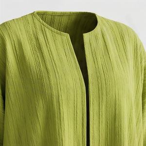 2025 OEM Kimono Abaya pour femmes musulmanes, en tissu polyester épais, doux et très extensible, col en V, manches longues, pour fêtes, Ramadan, mariages - Product Image 4