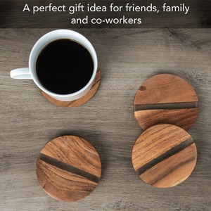 Natural Wooden Cup <b>Coasters</b> Reusable Heat Resistant Beverage Mats for Kitchen and Cafe - Product Image 3