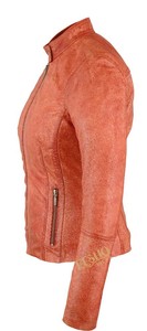Veste en cuir de mouton élégante pour femme Plaid coloré coupe courte fabricant de vêtements d'extérieur d'hiver chauffants - Product Image 4