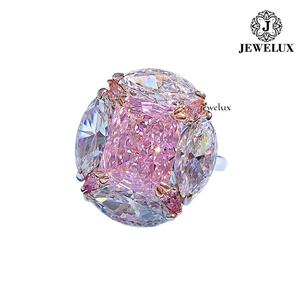 Jewelux Women's 18K Solid <b>Gold</b> Rose <b>Gold</b> Plated <b>Cocktail</b> <b>Ring</b> With Cushion Cut Morganite Prong Setting Luxury Fine Jewelry - Product Image 1