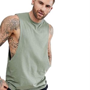 Wholesale Custom <b>Men's</b> Solid Color Cotton Tank Tops-Eco-Friendly Breathable Quick Dry O-Neck Collar Fitness/Workout Wear - Product Image 1
