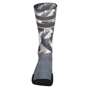 Chaussettes de cyclisme mi-hautes à motif géométrique, respirantes, en spandex et polyester, pour adultes, chaussettes de sport d'été, qualité supérieure, chaussettes personnalisées - Product Image 1