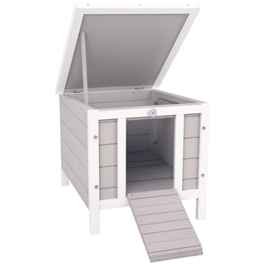 Conigliera Classica XL in Legno di Abete per Esterni con Tetto Impermeabile Grigio per Conigli, Porcellini d'India e Anatre - Solido Recinto per Animali - Product Image 1