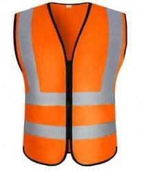 Chaleco de Seguridad Reflectante de Alta Visibilidad Naranja ANSI Clase 2, Impermeable, con Luces LED Intermitentes, para Trabajadores de la Construcción y Carreteras, con Logotipo Personalizado - Product Image 4