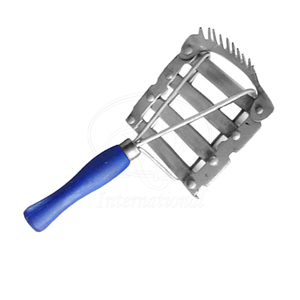 Peigne à crinière réutilisable en acier chromé avec manche en plastique pour animaux de grande taille - Product Image 2