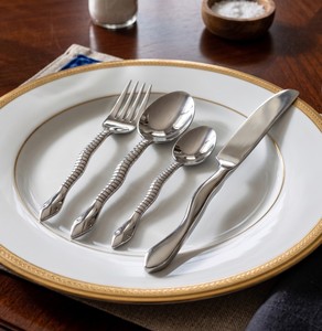 High Quality Polish Modern Luxury Flatware Cutlery Fancy Set Stainless Steel Shining Polish Designer Stem Table Ware Cutlery Set - Product Image 1