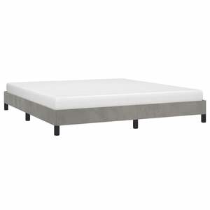 Cadre de lit rembourré en velours gris clair 76"x79.9" King Size sans matelas - Product Image 3