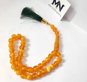 Vente en gros de tasbih musulman de haute qualité, 12 mm, 33 perles en résine ambre, respectueux de l'environnement, perles de prière islamiques - Product Image 5