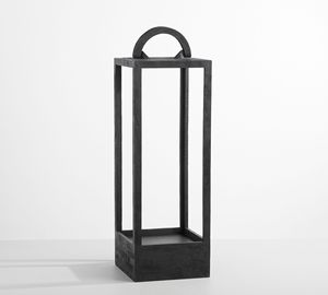Modern White Metal Lantern Set with Wooden Base Square <b>Candle</b> Holder Home Decorative Tabletop Lighting Fixture christmas decor - Product Image 6