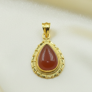 Colgante de Lágrima Hecho a Mano en Plata de Ley 925 con Piedra Preciosa Cornalina Natural, Diseño Étnico Vintage, Regalo de Joyería para Mujer, Unisex, Él, Ella - Product Image 6