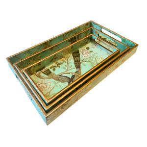 Wholesale Modern Printed Plastic Handle Living Room Household Tray Great Gift Vintage Enamel Serving Tray - Product Image 2