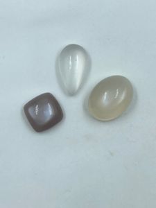 Natural Brown White And Beige <b>Colour</b> Moonstone Top Quality Crystal Stone 13.53Carat 3Pcs High Quality for Jewelry Making - Product Image 3