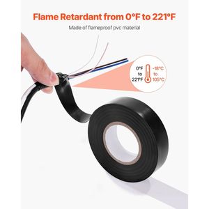 เทปพันสายไฟ 600V 10 ม้วน ขนาด 3/4 x 66 ฟุต  PVC ฉนวนกันไฟฟ้าอเนกประสงค์ 0 221 F ทนไฟ กันน้ำ - Product Image 4