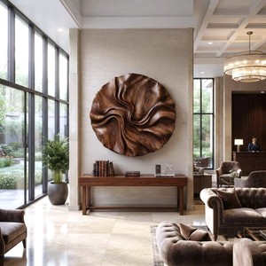 Hand Carved Wall Art Farmhouse Wood Wall Art For Bedroom Livingroom Entryway <b>Rustic</b> Ambience Mid Century Large Sculpture Wall - Product Image 3