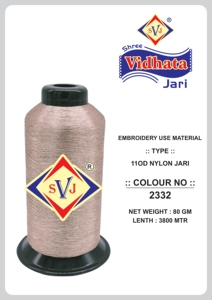 Hilo de Poliéster Metálico de Nylon SHREE VIDHATA JARI Premium, Hilo Zari 110D de Alta Resistencia a la Tracción, Hilo Brillante Duradero 1020 - Product Image 3