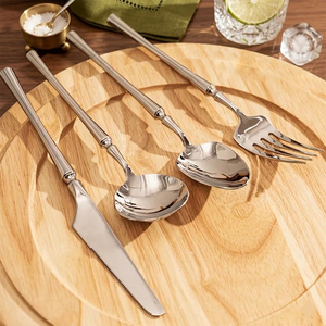 Modern Design Mirror Polished <b>Flatware</b> Set Stainless Steel Luxury Dinnerware Vintage Style Unique Handle Cutlery Set for Decors - Product Image 6