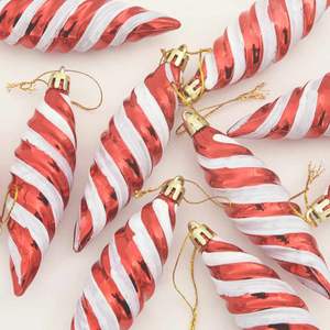 40 pièces de boules de Noël en spirale, ornements d'arbre en plastique rouge en forme de spirale - Product Image 5