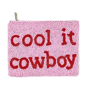 Pochette à monnaie Cool it Cowboy Portefeuille personnalisé en perles de rocaille Beau cadeau de maman-Design coeurs pour filles - Product Image 1