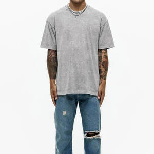 เสื้อยืดโอเวอร์ไซส์ผู้ชาย แขนสั้น ทรงคลาสสิค คอโอ ปี 2026 ล้างสีแบบ Acid Wash คุณภาพสูง สตรีทแวร์ แบรนด์สั่งทำพิเศษ เนื้อผ้าหนา - Product Image 5