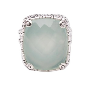 Natural Blue Chalcedony Ring 925 Sterling Silver Handmade <b>Statement</b> Gemstone Jewelry for Women - Product Image 6