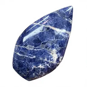Cristal de Sodalite Naturelle Polie en Forme de Flamme de 3 Pouces, Pierre Précieuse Bleue en Goutte d'Eau Sculptée à la Main, Décoration Feng Shui pour la Maison, Vente en Gros - Product Image 3