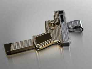 Pendentif pour homme de style hip-hop personnalisé, en moissanite de haute qualité plaqué argent, taille brillant ronde, serti clos, idéal pour les fêtes, cadeau parfait pour lui - Product Image 5