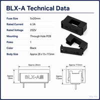 Support de fusible PCB BLX-A 5x20mm avec couvercle articulé 6.3A 250V, montage traversant pour fusible en verre ou en céramique