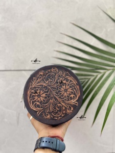 Hot Sale Vanity Bathroom Organizer Box Hand Tooled Leather Stylish Makeup Cosmetic Storage Box Handmade Makeup Box ,Cowhide - Product Image 5