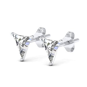 REYES HPHT CVD Lab Grown Diamond Screw <b>Back</b> Stud <b>Earrings</b> in 925 Sterling Silver Triangle Shape 1.91 Diamond Fine Jewelry - Product Image 3