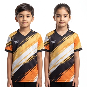 Camiseta Deportiva Sublimada con Cuello en V para Niños, Personalizable, Unisex, Jersey Deportivo Estampado para Niños y Niñas, Manga Corta, Ropa Informal, Venta al Por Mayor - Product Image 4