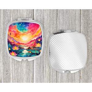 Colorful Lotus Decorative Travel Makeup <b>Mirror</b> Compact Folding Handheld <b>Pocket</b> <b>Mirror</b> for Women and Girls Gift - Product Image 4
