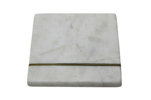 Heart Shape Stone <b>Coaster</b> Modern Table Mat Pad <b>White</b> Terrazzo Design <b>White</b> Marble <b>Coasters</b> Stone Table Mat Pad Eco-Friendly Ware - Product Image 3