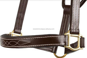 Curtiduría de latón macizo con cuello Halter de cuero genuino de alta calidad con diseño de logotipo personalizado Accesorio de latón macizo auténtico indio - Product Image 3