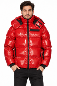 Veste matelassée brillante pour homme, style streetwear, épaisse et rembourrée, pour l'hiver, vente en gros et commandes personnalisées - Product Image 4
