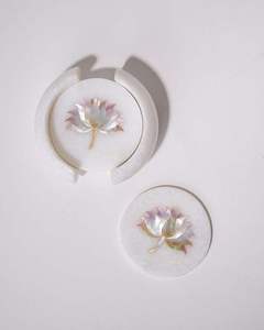 Latest Floral Inlay Marble <b>Coasters</b> Handcrafted <b>Drink</b> <b>Coasters</b> Set Decorative Tableware Supplier - Product Image 2