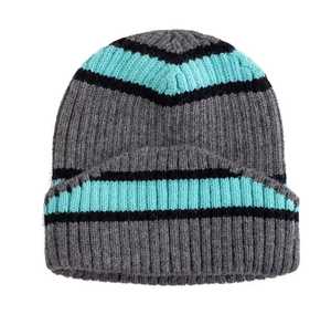 Unisex Solid <b>Beanie</b> Hat 100% Polyester Adjustable Breathable <b>Waterproof</b> Winter Knit Gray Turquoise Black Contrast Color Casual - Product Image 1