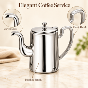 Carafe à café en acier inoxydable avec couvercle, poignée ergonomique, bouilloire à bec de cygne pour servir le thé et le café - Product Image 6
