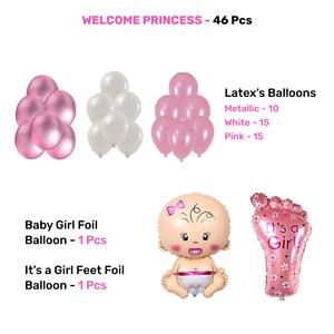 Kit de Décoration Bienvenue Princesse Bébé Fille Thème Rose avec 44 Pièces, Ensemble de Ballons et Guirlande en Aluminium pour Baby Shower et Fête de Bienvenue Nouveau-né - Product Image 2