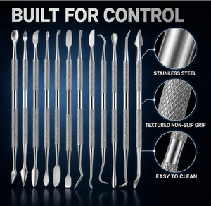 12 Piece Stainless Steel Wax Carver <b>Tool</b> Set Double Ended Clay Sculpting Pottery Carving Modeling Spatula <b>Tools</b> - Product Image 3